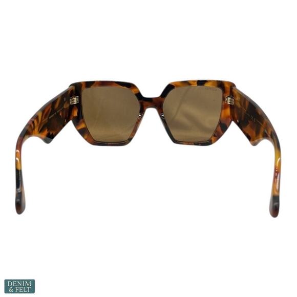 Gucci GG0956S Tortoise Cat Eye Luxury Oversized Square Sunglasses Brown Lenses main image 5